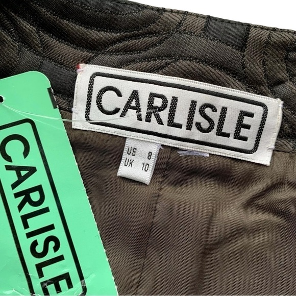 Carlisle Quilted Embroidered Textured Geo Pencil Skirt Career Brown Size 8 - Picture 5 of 6